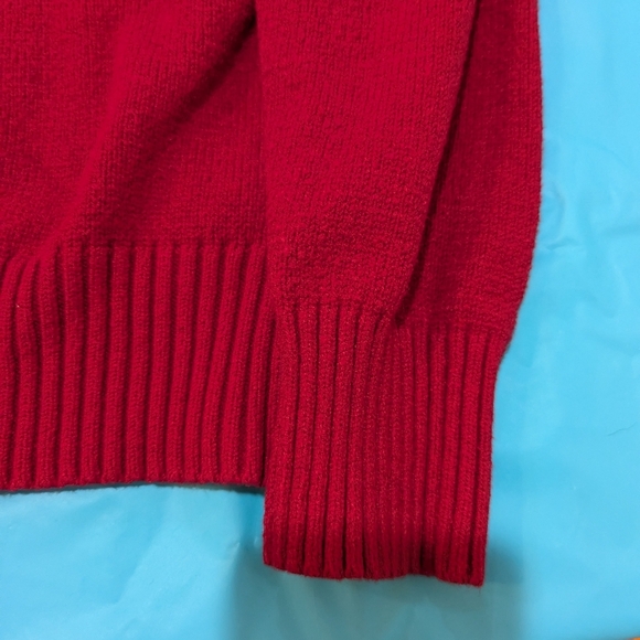 Rae Dunn Red and White Crew Neck Sweater LOVE - Picture 4 of 13